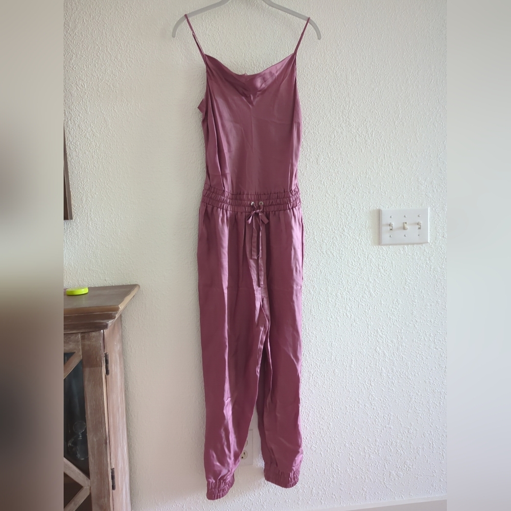 Cinq à Sept Women's Sleeveless Cinch Waist Tapered Leg Jumpsuit Size S Pink Nwot - Picture 3 of 9
